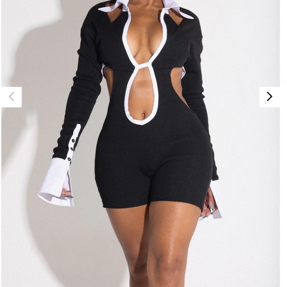 Black and white romper